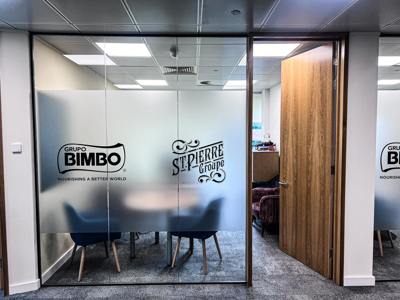 interior signage on window Photo